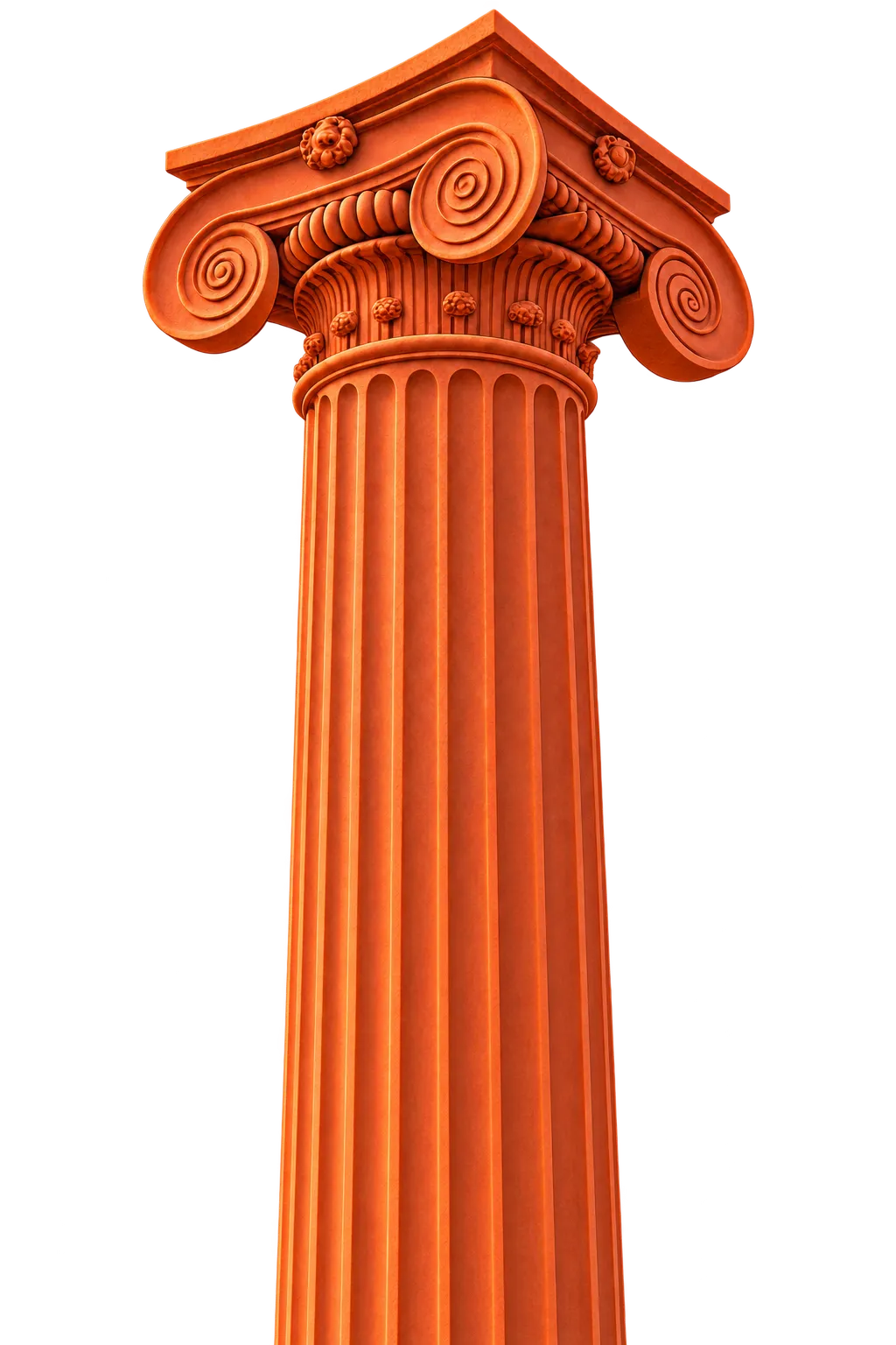 Orange ionic column, brand sculpture